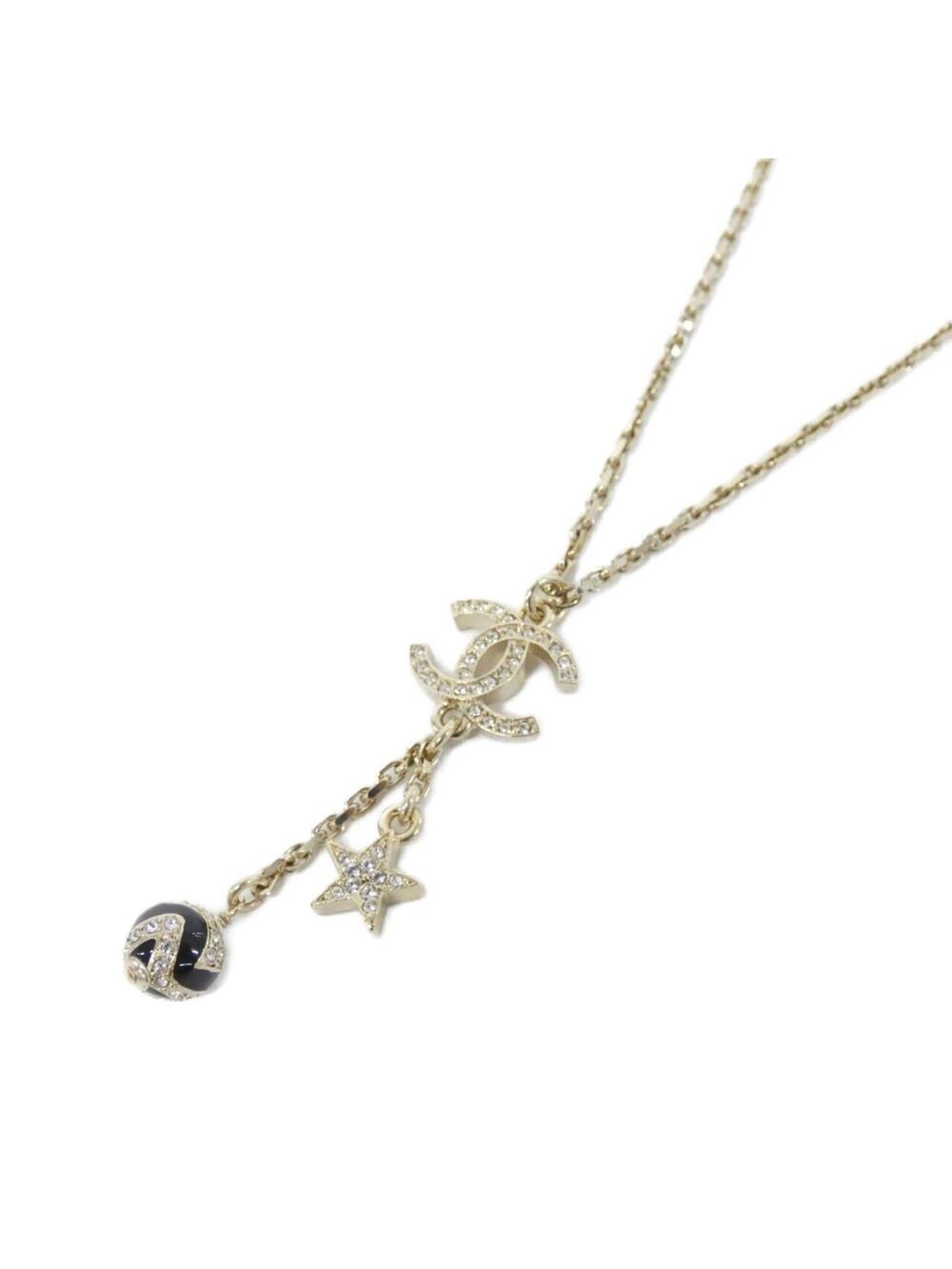 Chanel Pendant Necklace Metal Black And #377880C12B